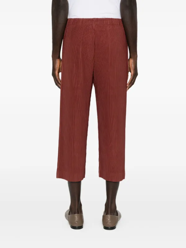Homme Plissé Issey Miyake プリーツ クロップドパンツ | ブラウン 