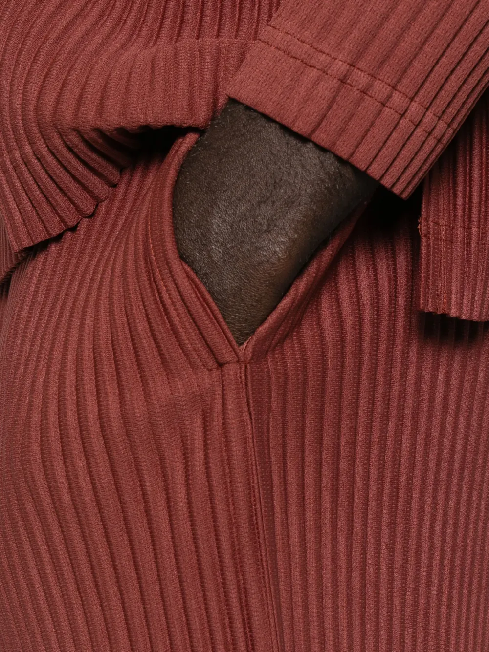 Issey Miyake Homme Plisse'  Men Pleated Trousers In Burgundy