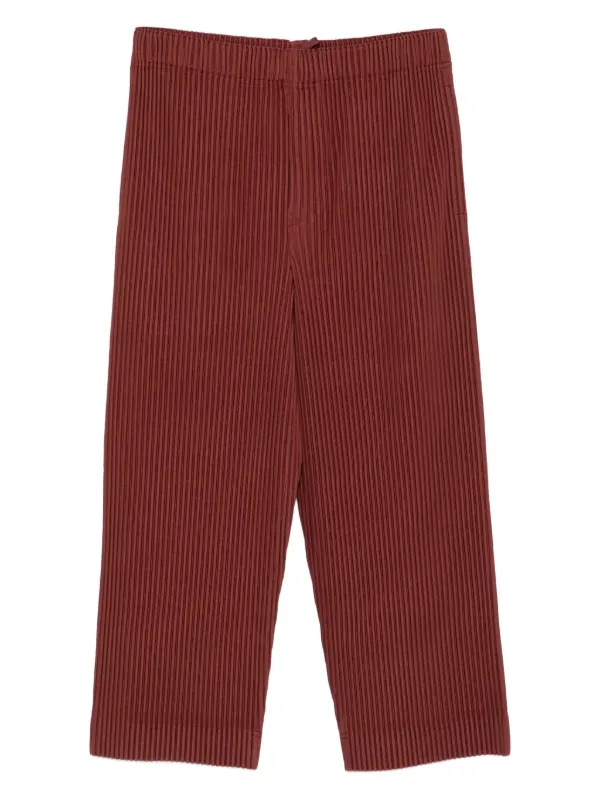 Homme Plissé Issey Miyake プリーツ クロップドパンツ | ブラウン 