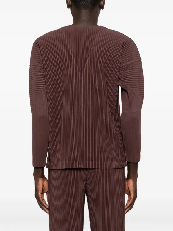 Homme Plissé Issey Miyake プリーツ カーディガン | ブラウン
