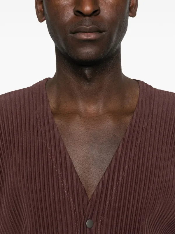 Homme Plissé Issey Miyake プリーツ カーディガン | ブラウン