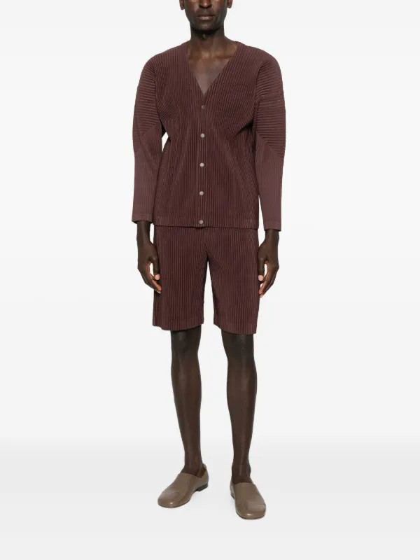 Homme Plissé Issey Miyake プリーツ カーディガン | ブラウン