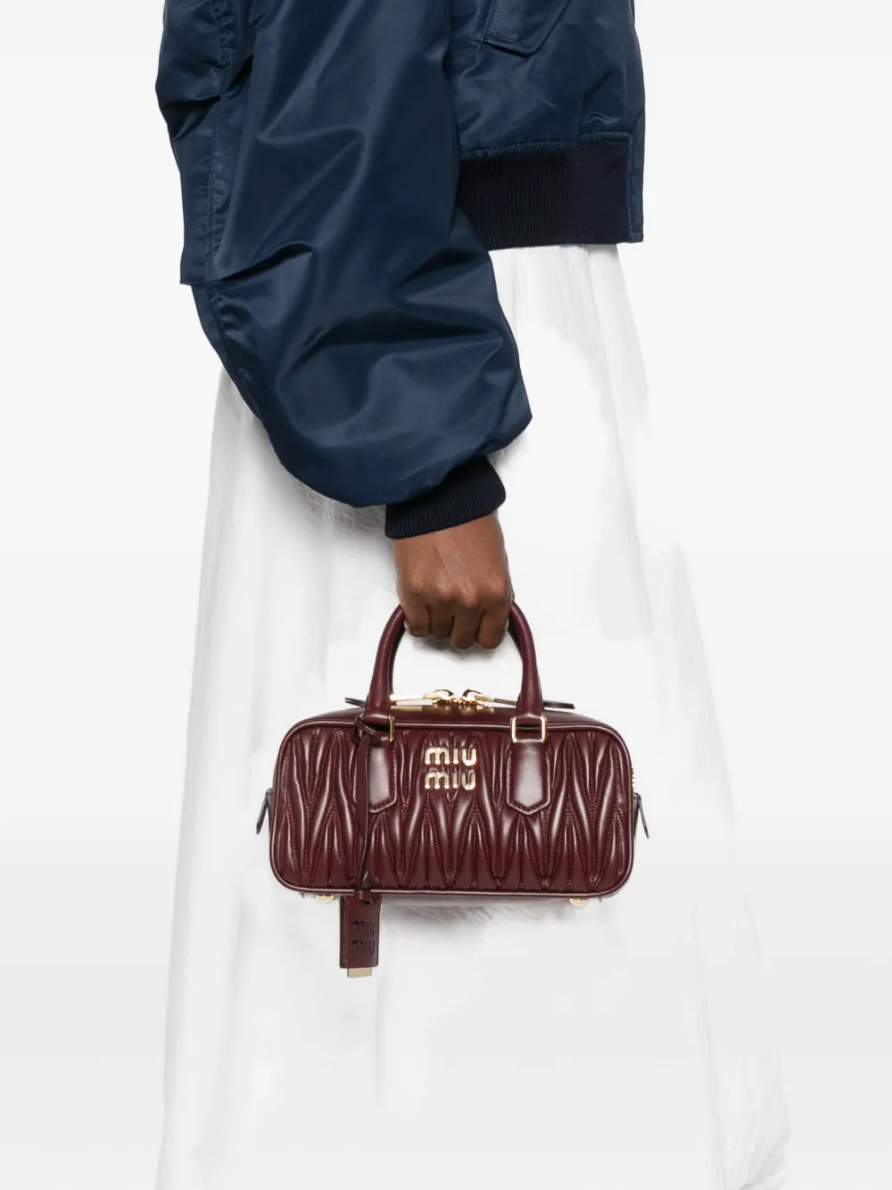 Miu Miu Arcadie shopper met logoplakkaat - Rood