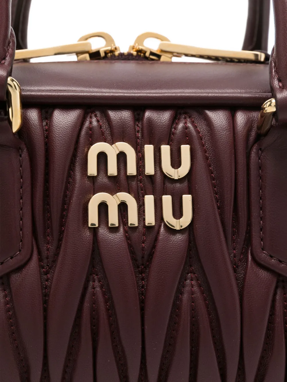 Miu Arcadie shopper met logoplakkaat Rood