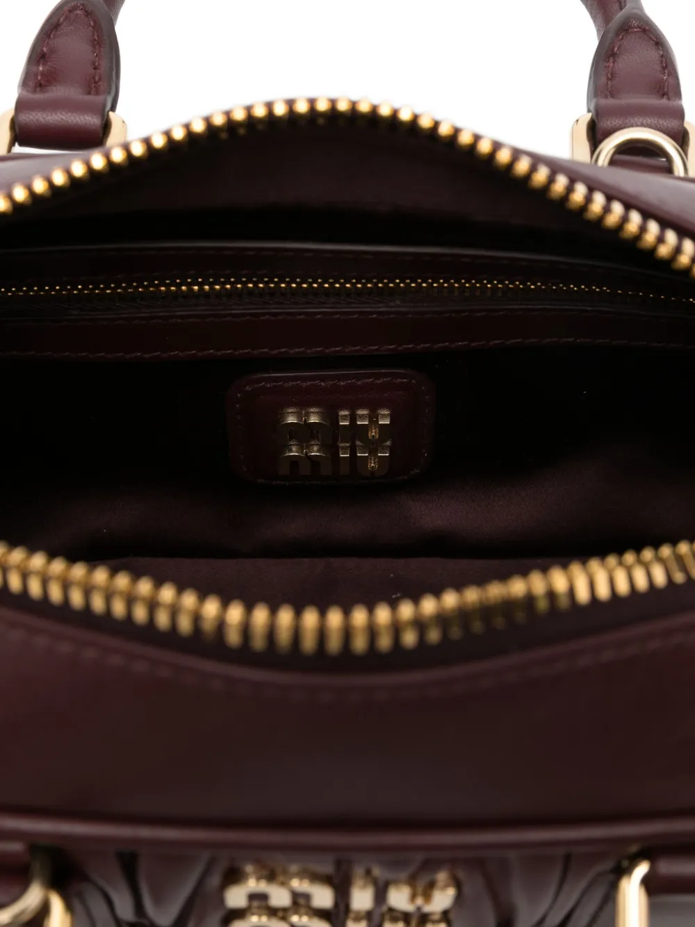 Miu Arcadie shopper met logoplakkaat Rood