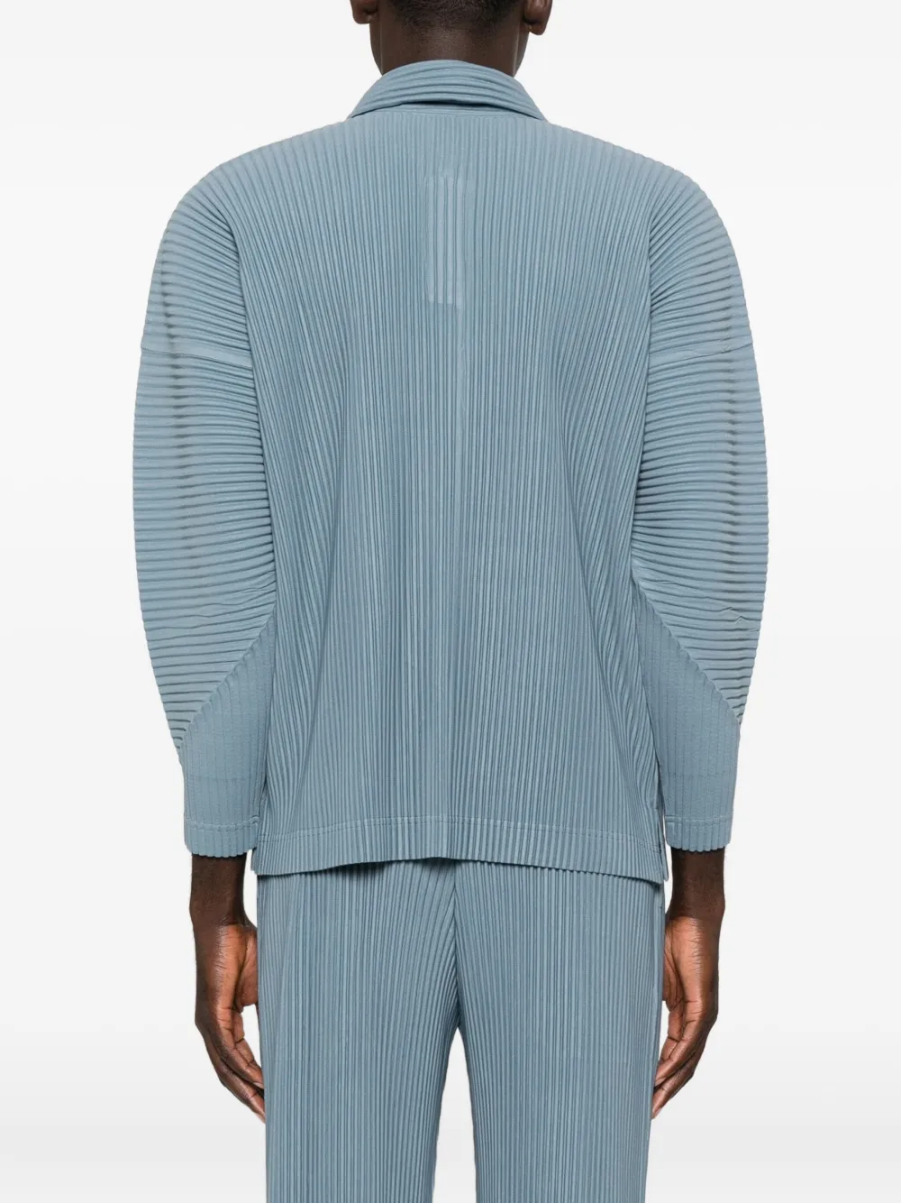 Homme Plissé Issey Miyake Geplooid poloshirt met lange mouwen Blauw