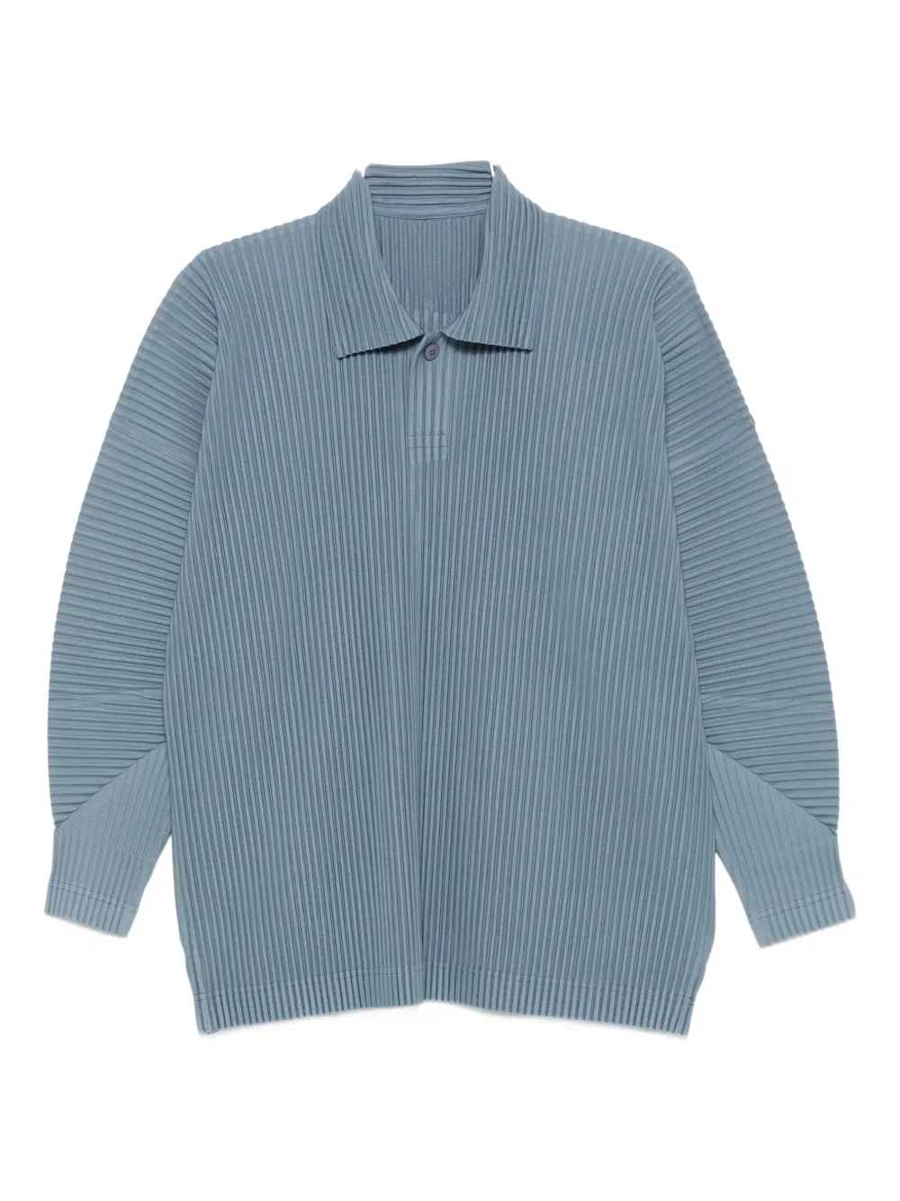 Homme Plissé Issey Miyake pleated long-sleeve polo shirt - Blu