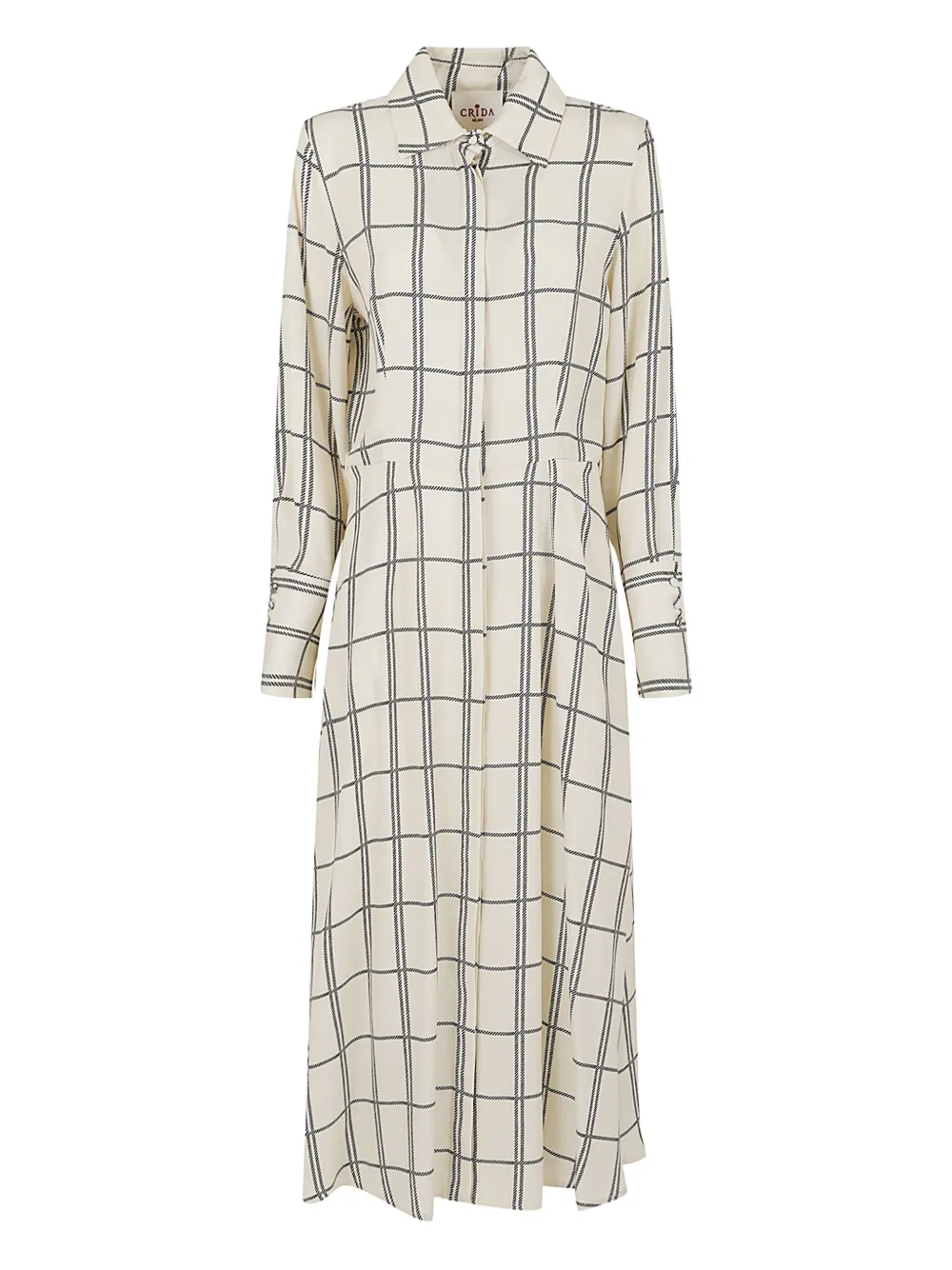 CRIDA check-pattern midi shirt dress | Neutrals | Image 1