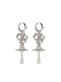 Vivienne Westwood Rigoberta bow-crystal pearl earrings - Silver