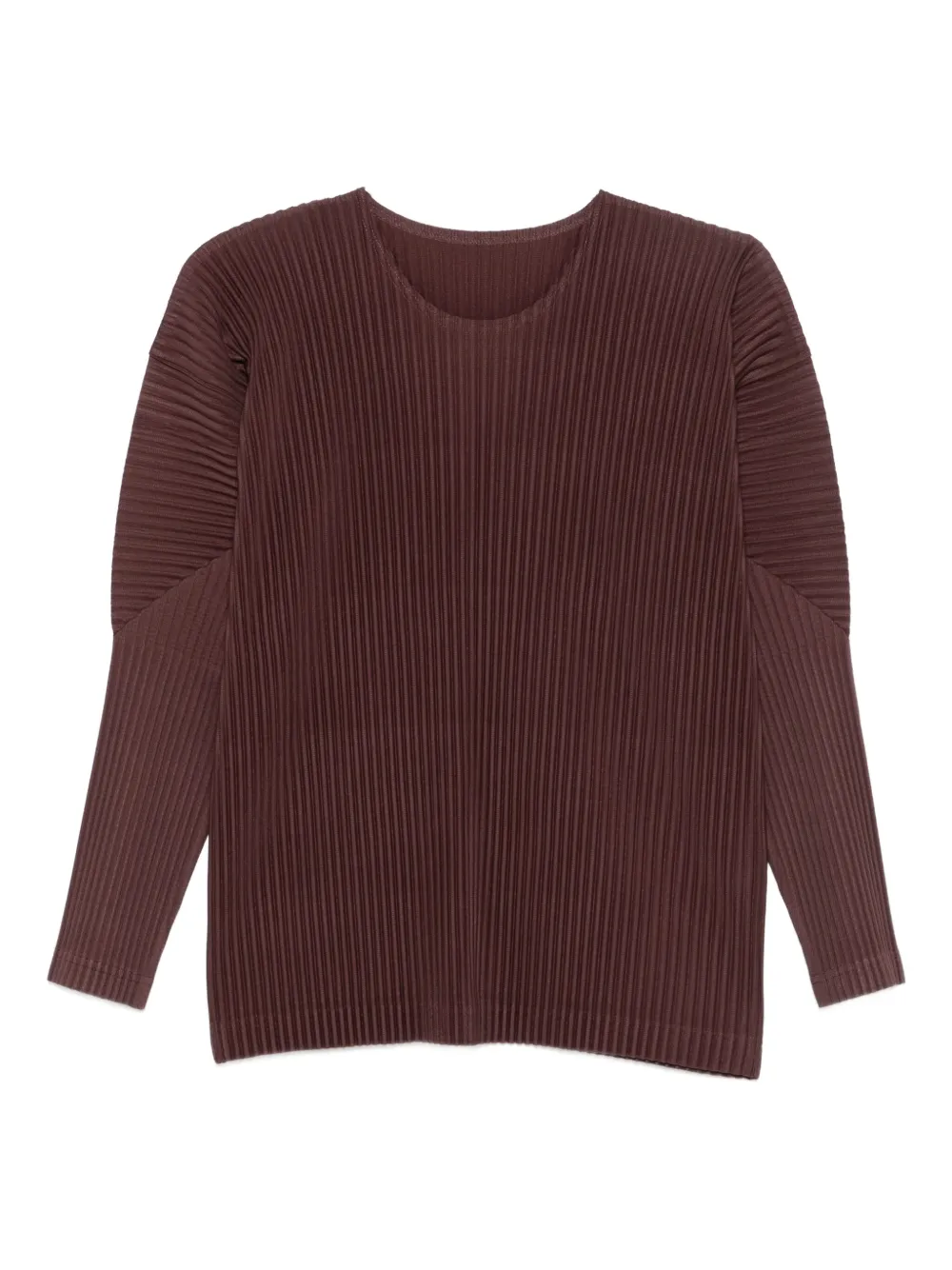 Homme Plissé Issey Miyake pleated long-sleeve jumper | Brown | Image 1