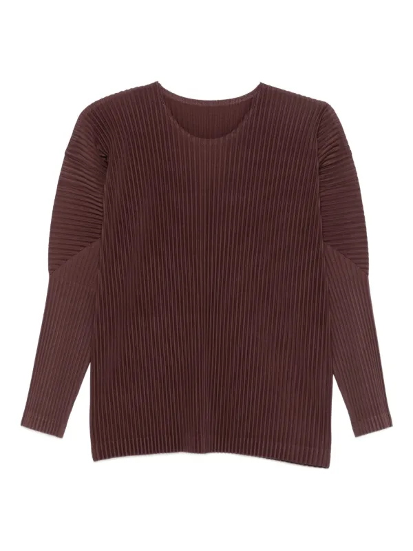 HOMMEPLISSE プルオーバー Homme Plissé Issey Miyake プリーツ プルオーバー | ブラウン