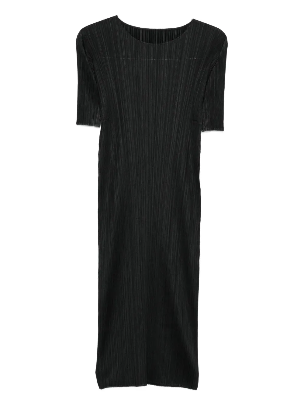 Issey Miyake Monthly Colors: August Pleated Midi Dress In Black