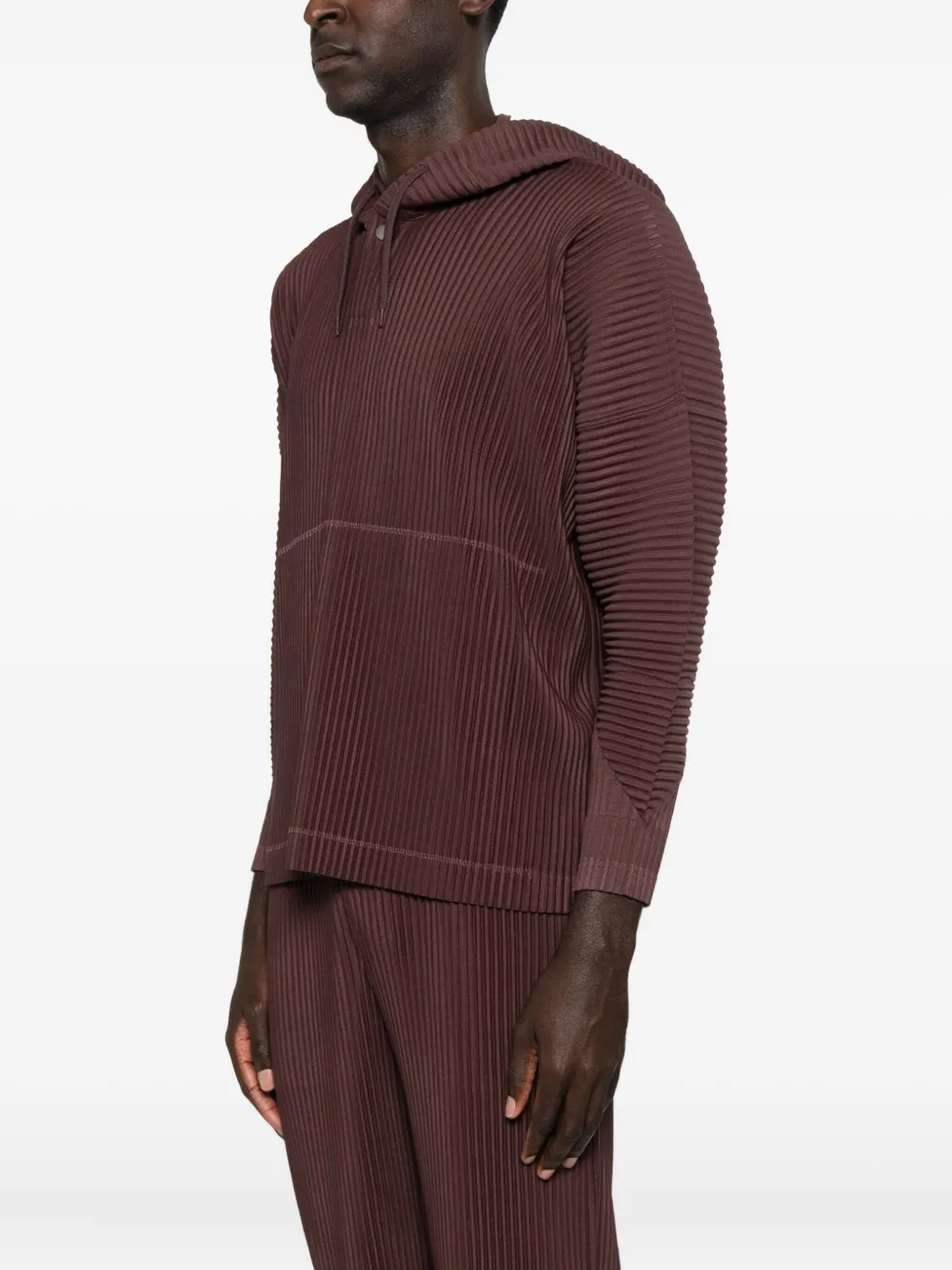 Homme Plissé Issey Miyake Geplooide hoodie Bruin