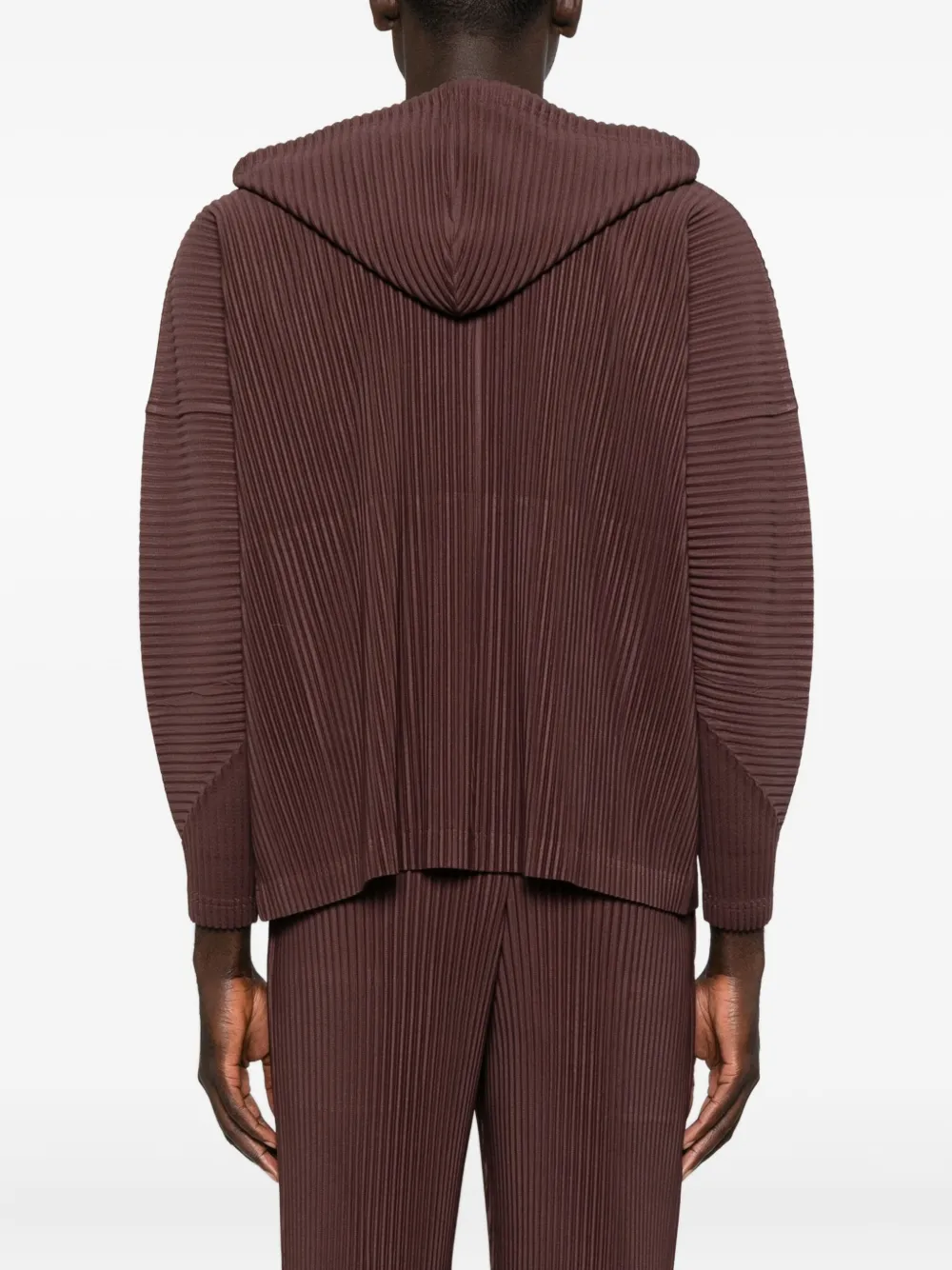 Homme Plissé Issey Miyake Geplooide hoodie Bruin