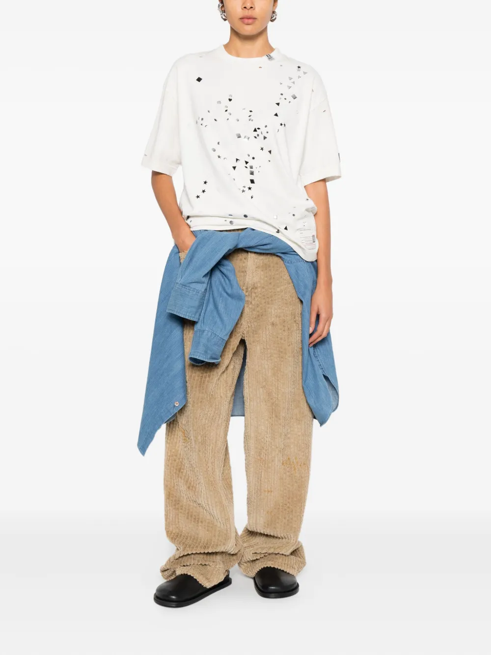 Maison MIHARA YASUHIRO playera con detalles y efecto envejecido | Playeras y jerséis | Image 2