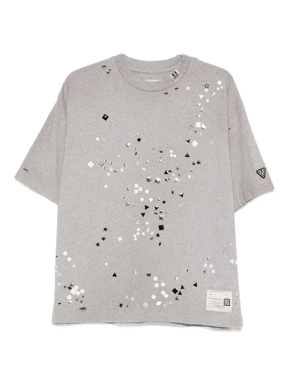 Miharayasuhiro Embellished Distressed T-shirt In Multi