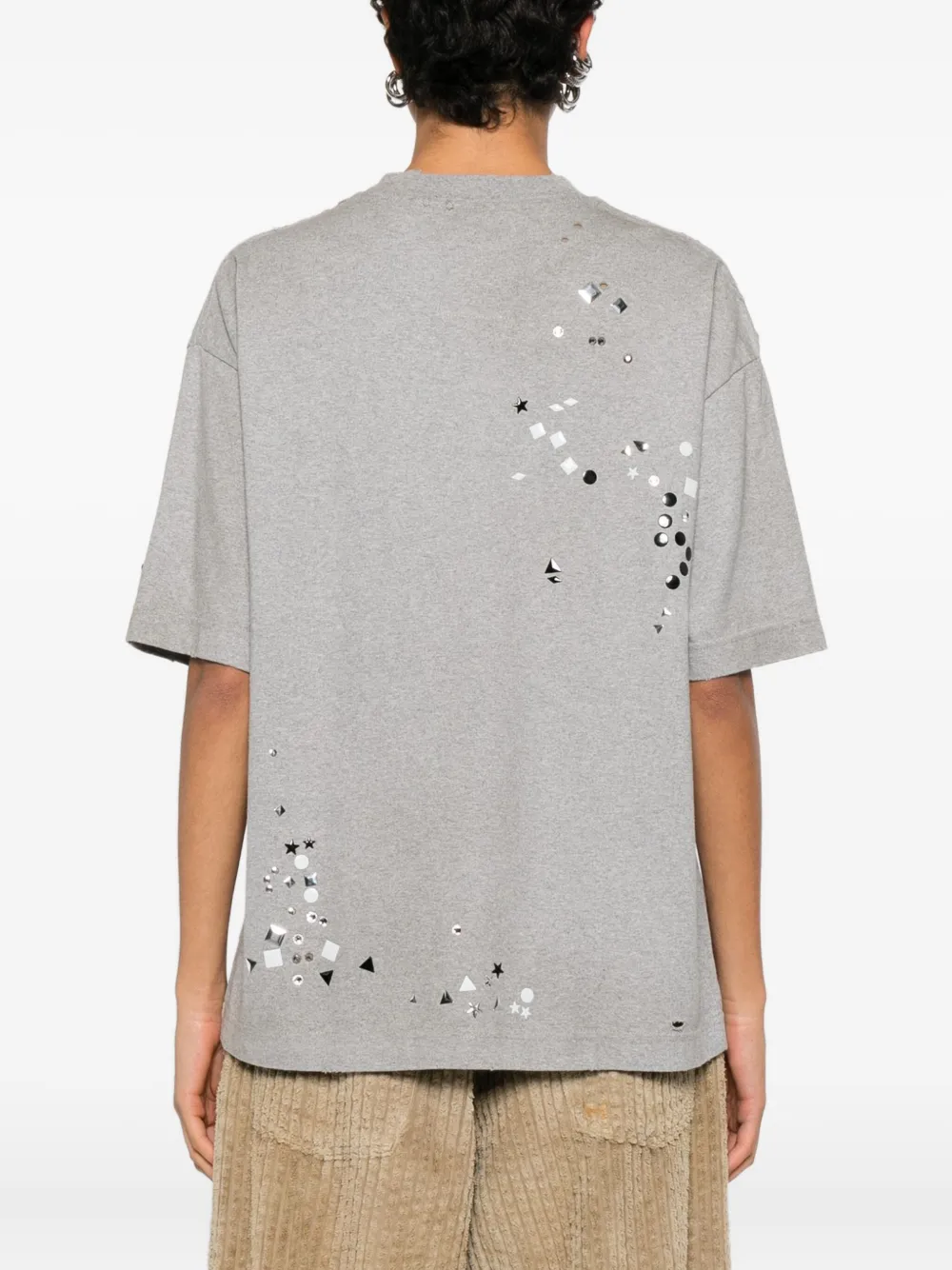Miharayasuhiro Embellished Distressed T-shirt In Multi