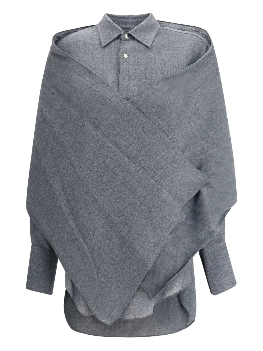 DARKPARK Georgia detachable-scarf shirt | Grey | Image 1