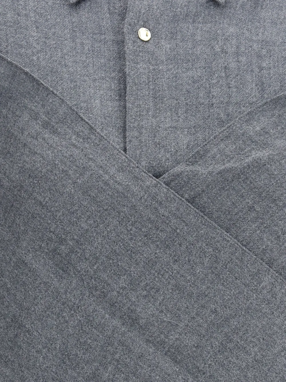 Darkpark Draped Wool Shirt With Textured Fabric In Gray