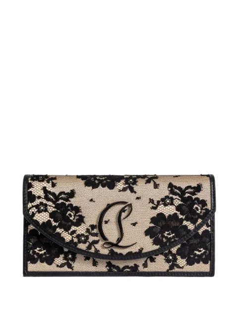 Christian Louboutin Loubi54 lace-floral clutch bag
