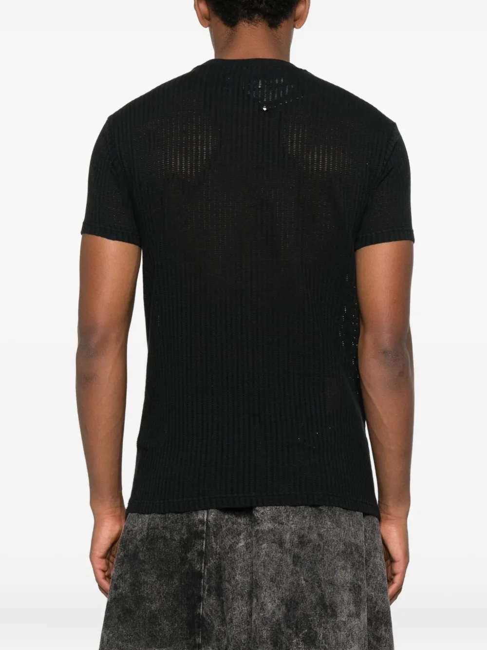 Vivienne Westwood Geribbeld T-shirt met Orb-verfraaiing Zwart