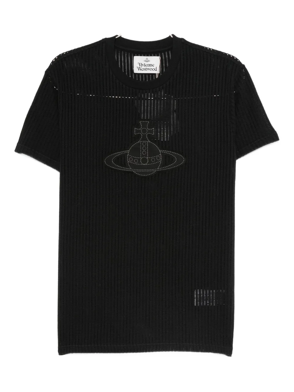 Vivienne Westwood orb-embellished ribbed T-shirt - ブラック Vivienne Westwood orb-embellished ribbed T-shirt - ブラック