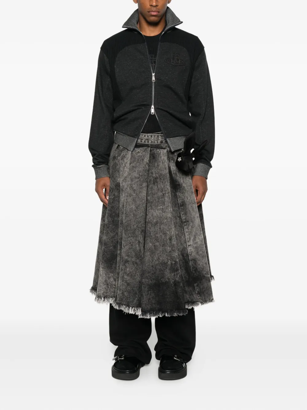 Vivienne Westwood Sweater met borduurwerk en ritssluiting - Grijs