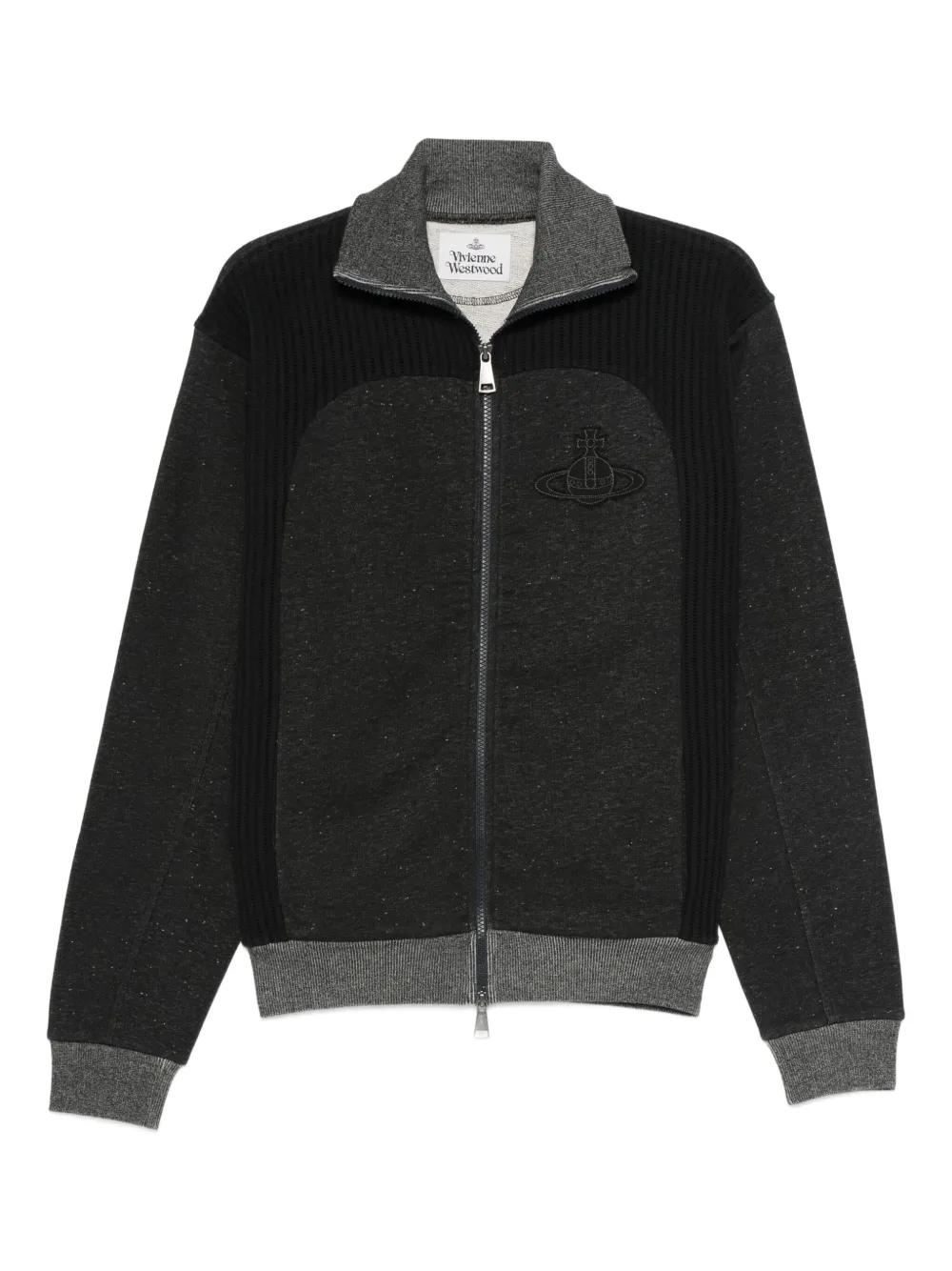 Vivienne Westwood embroidered-orb zip-fastening sweatshirt | Grey | Image 1