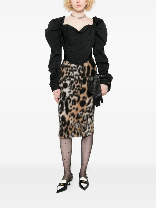 Vivienne Westwood puff-sleeve Corset Top | Black | FARFETCH