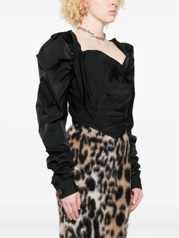 Vivienne Westwood puff-sleeve Corset Top | Black | FARFETCH