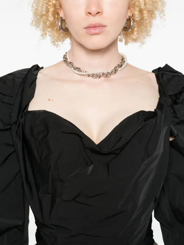 Vivienne Westwood puff-sleeve Corset Top | Black | FARFETCH