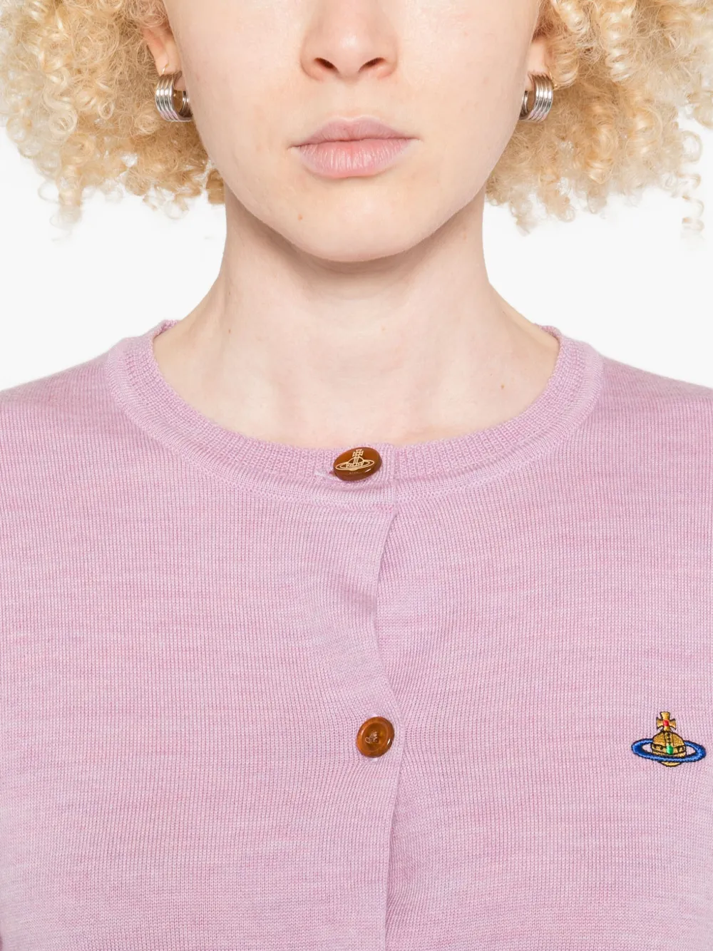Vivienne Westwood Bea Orb-embellished Button Cardigan In Purple