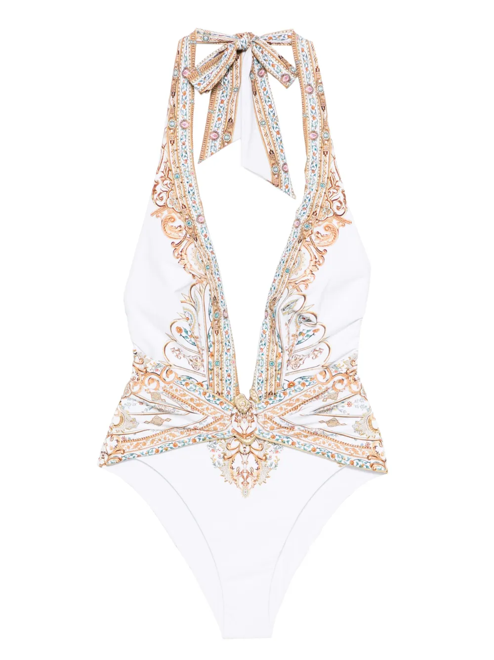 Camilla halterneck embellished swimsuit | White | Image 1