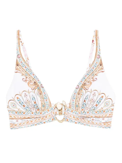 Camilla paisley-print buckle bikini top