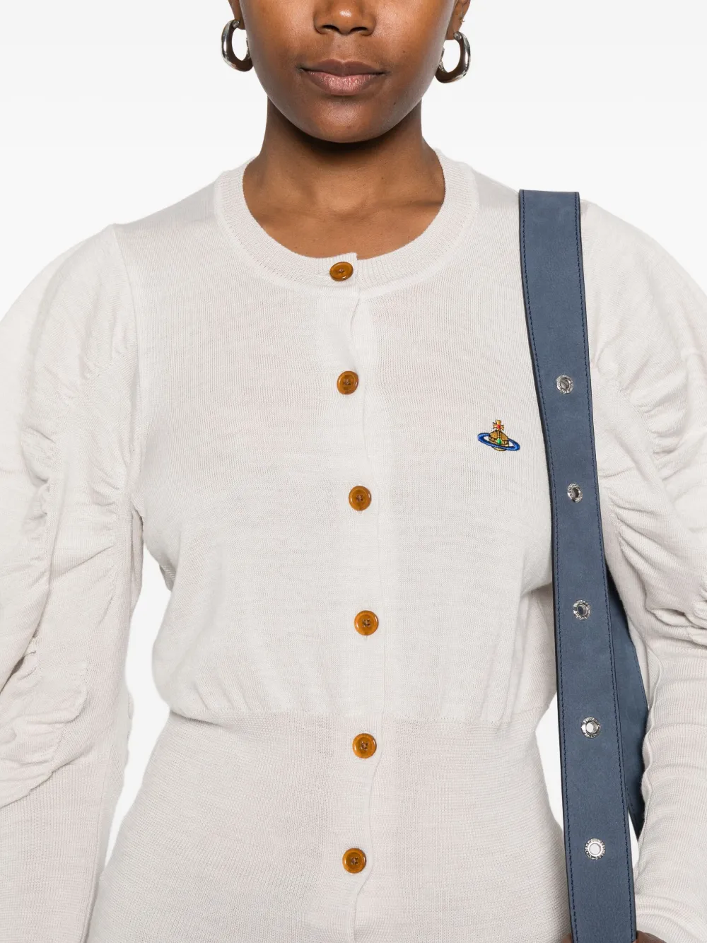 Vivienne Westwood Puff-sleeve Buttoned Cardigan In Neutral
