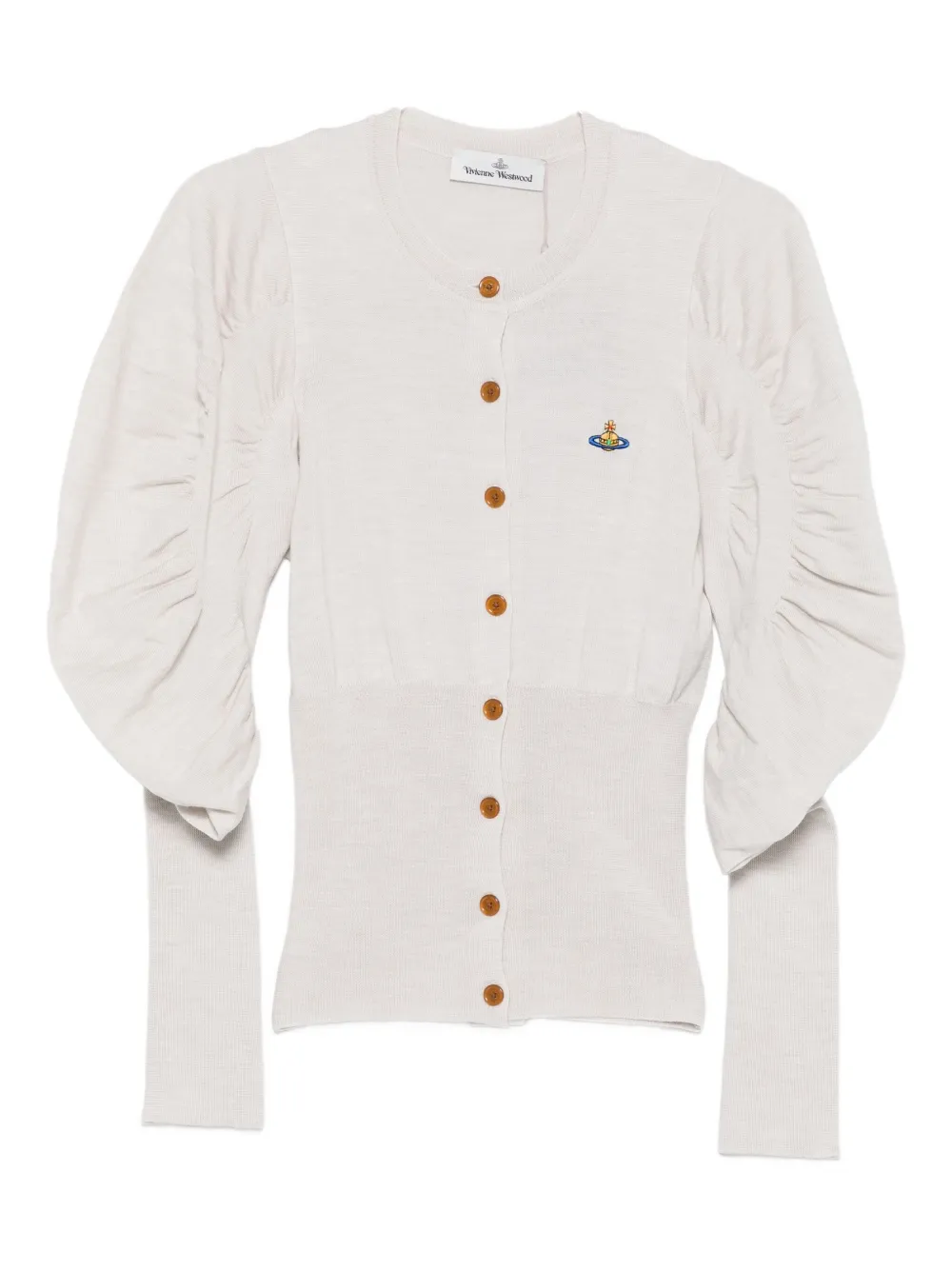Vivienne Westwood Puff-sleeve Buttoned Cardigan In Neutral