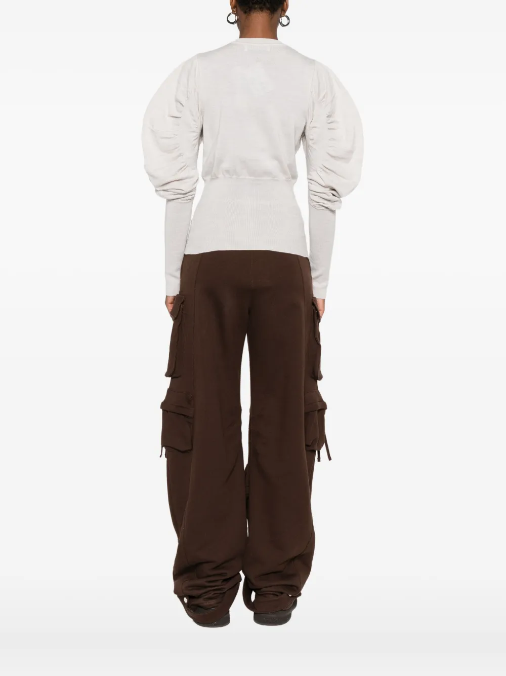 Vivienne Westwood Puff-sleeve Buttoned Cardigan In Neutral