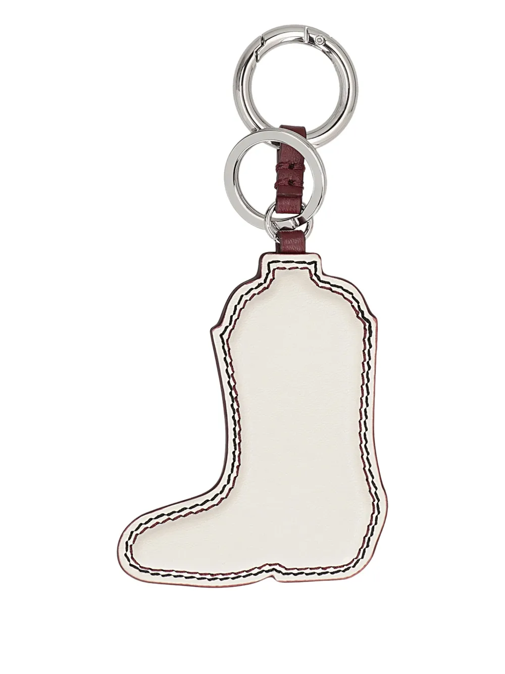 Ganni Leather Boot Keyring In Multi