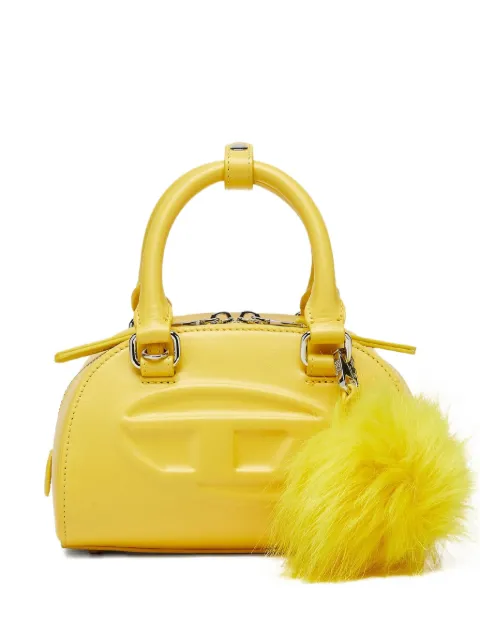 Diesel mini embossed-logo pompom-embellished shoulder bag