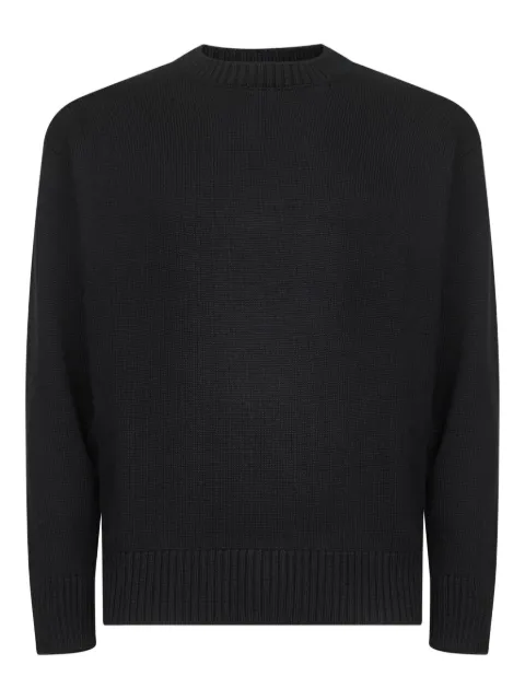 D4.0 suéter tejido de canalé con cuello redondo