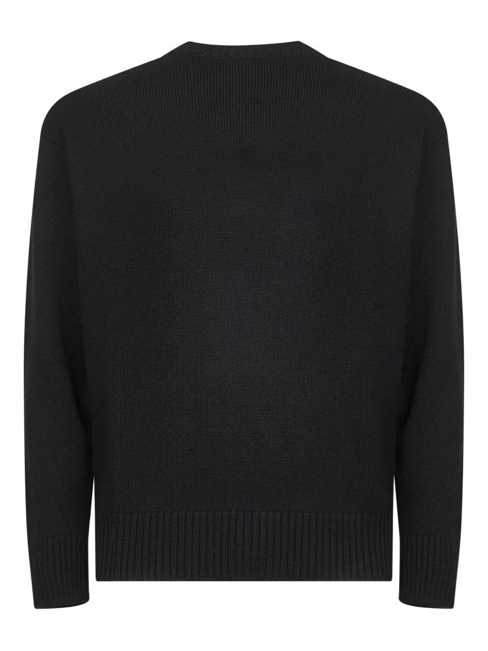 D4.0 ribbed crew neck sweater - Zwart