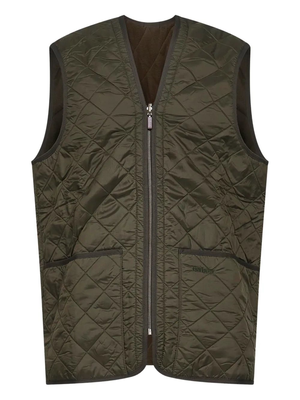 Barbour Sleevelees Quilted Jacket Polarquilt Waist In Green