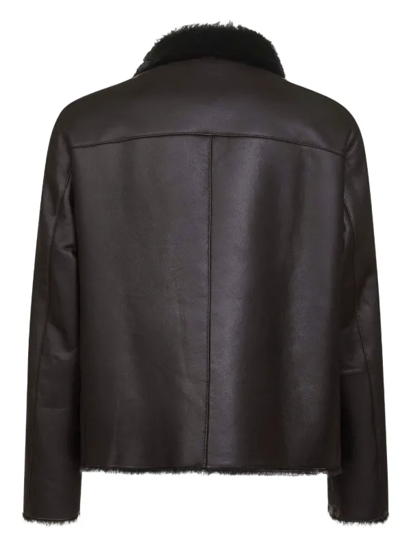Giorgio Armani fur-collar Leather Jacket | Black | FARFETCH