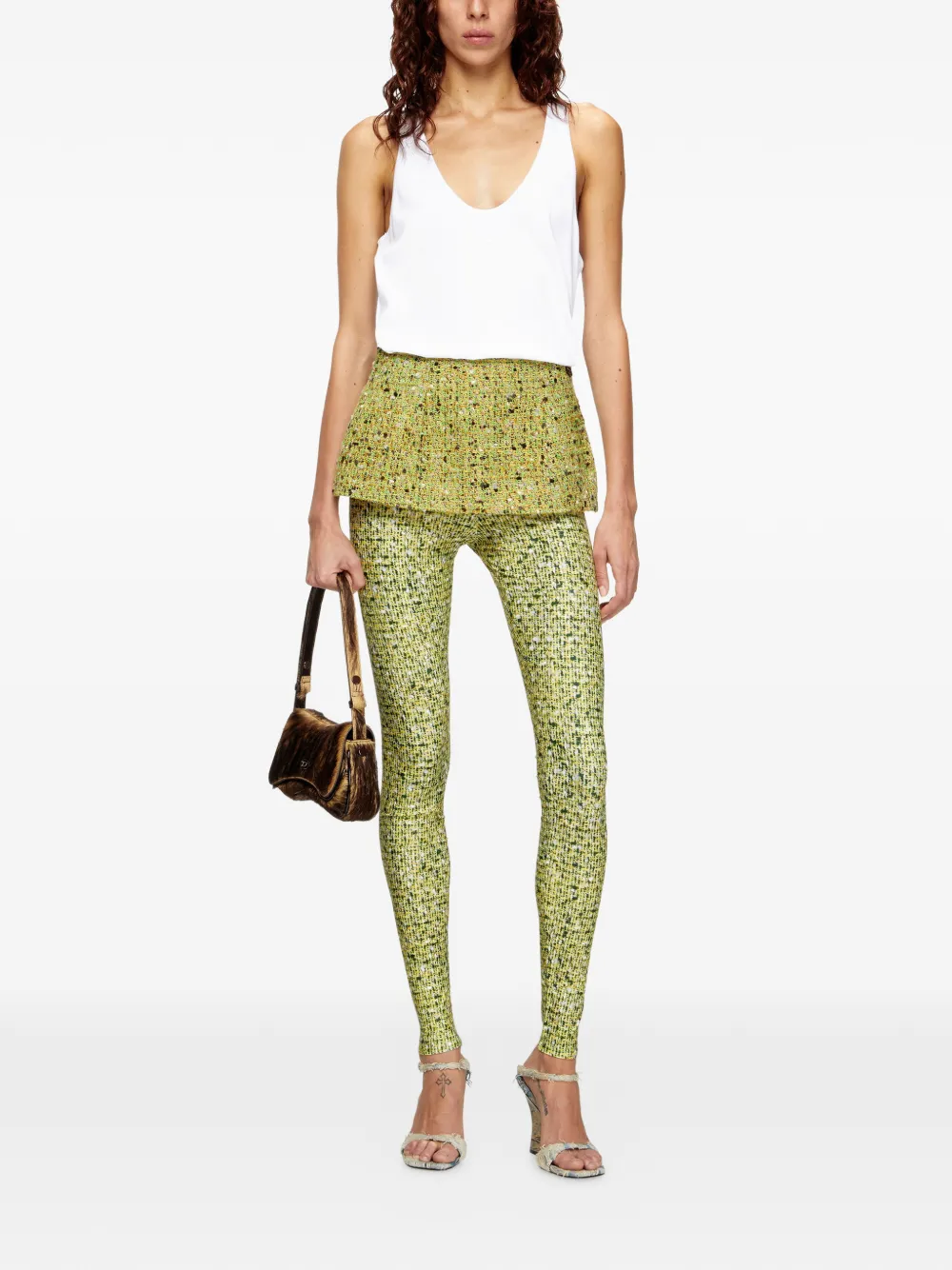 Diesel Flared tanktop met racerback Wit