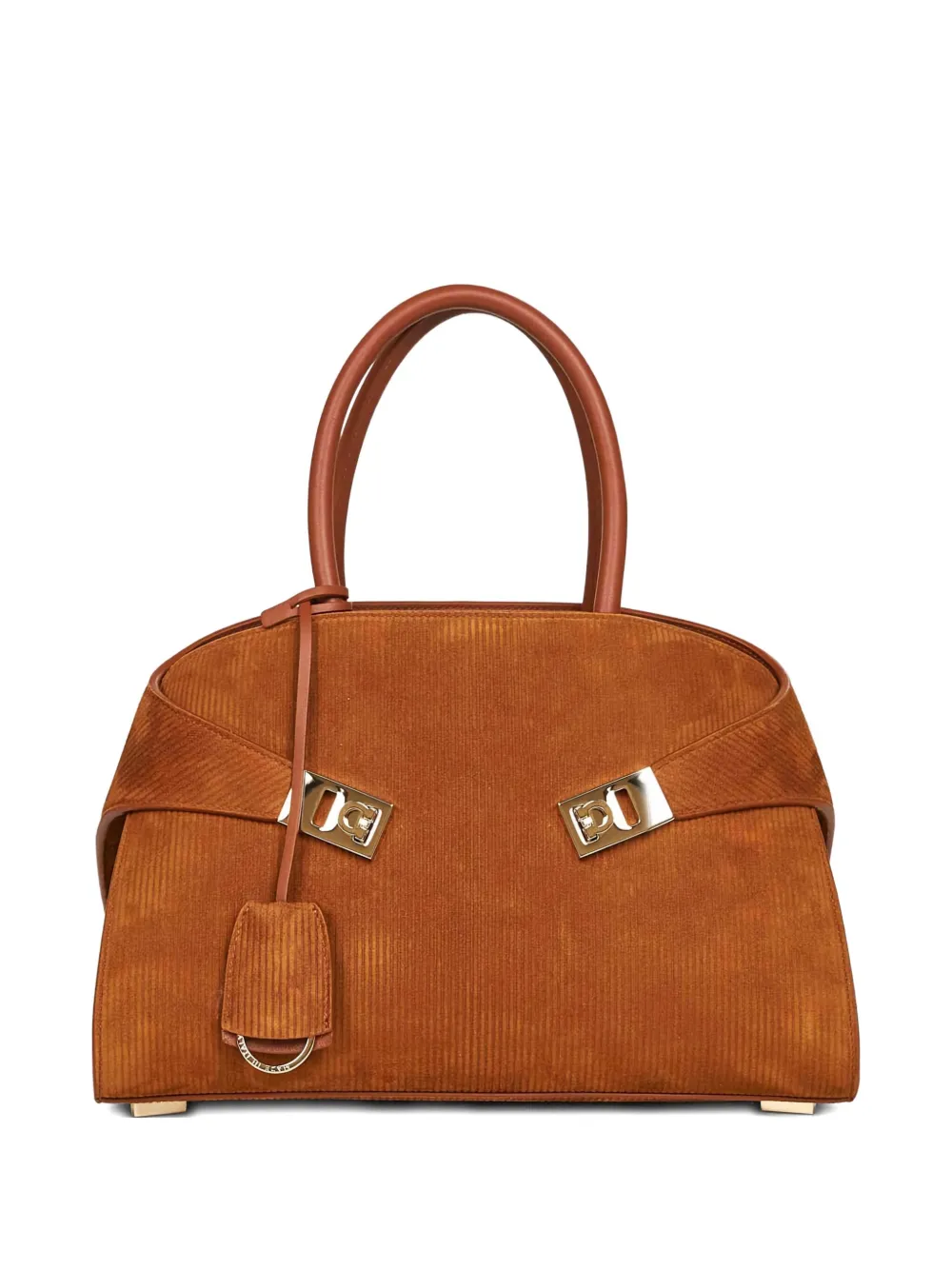Ferragamo medium Hug ripple-corduroy tote bag - ブラウン Ferragamo medium Hug ripple-corduroy tote bag - ブラウン