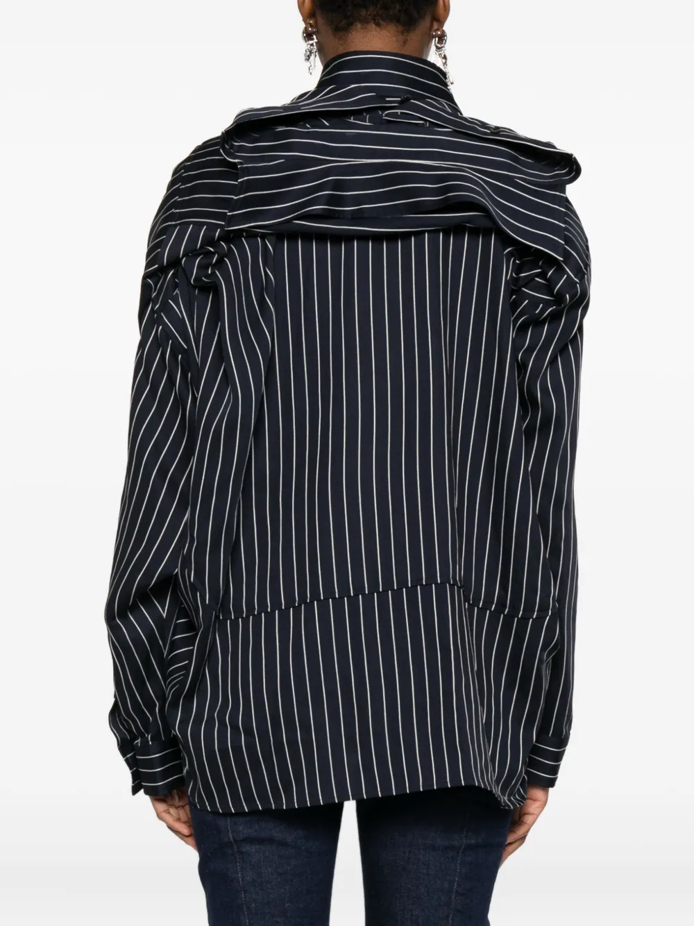 Miharayasuhiro Layered Pinstripe Shirt In Blue