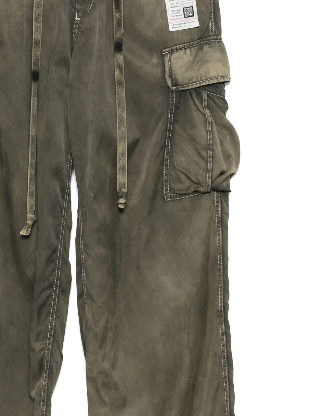 Miharayasuhiro Drastring-fastening Cargo Trousers In Gray