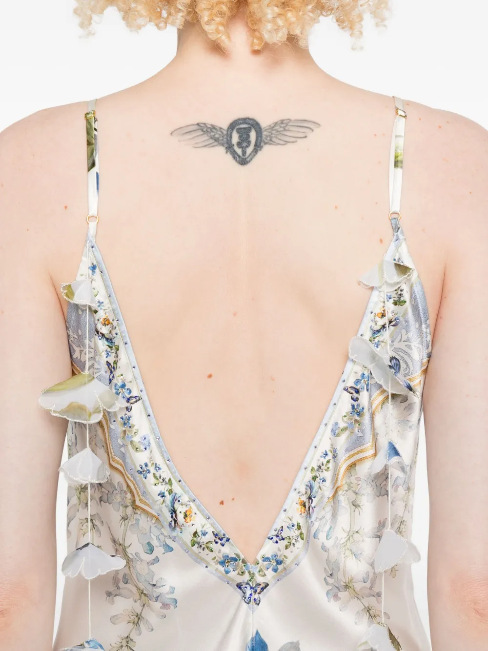 Camilla Butterfly Floral Print Silk Dress In Multi