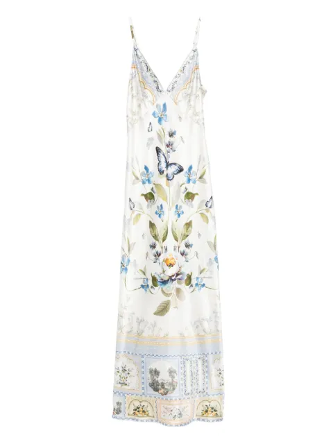 Camilla vestido de seda con mariposas estampadas