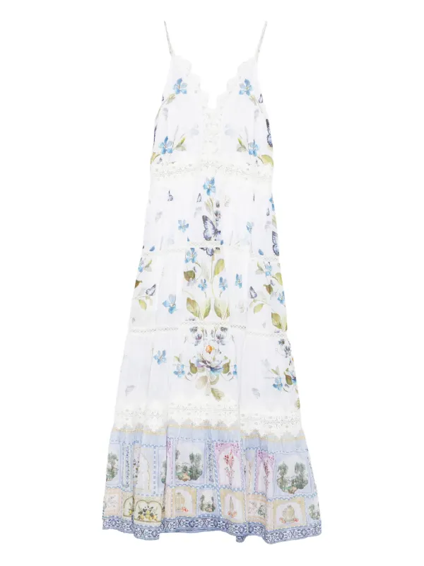 Camilla Floral Tiered Lace Dress | White | FARFETCH Camilla Floral Tiered Lace Dress | White | FARFETCH